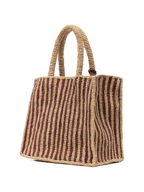 Borsa donna MC2 Saint Barth Colette in rafia ecru a righe MC2 SAINT BARTH | COLETTE raffiahand00406L